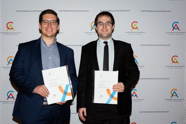 James Simmons and Hayden, QAO, CA ANZ awards ceremony, March 2019.