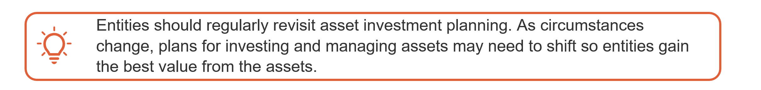 Entities should revisit asses investment planning.