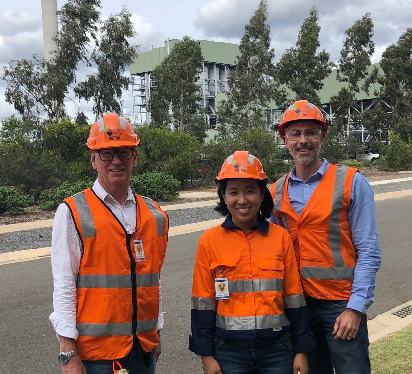 Brendan Worrall, Auditor-General, Noreen Romero and Damon Olive visiting Kogan Creek on an audit. 