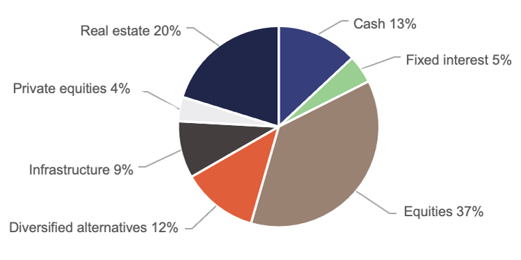 Pie chart showing Debt Retirement Fund asset allocation