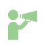 Icon of a person holding a megaphone