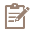 Icon of a pen and clipboard