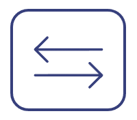 Icon of two parallel arrows going in opposite directions