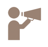 Icon of a person holding up a megaphone