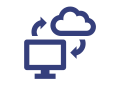 Icon of two arrows indicating a cycle between a computer monitor and a cloud