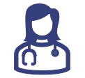 Icon of a person with a stethoscope around their neck