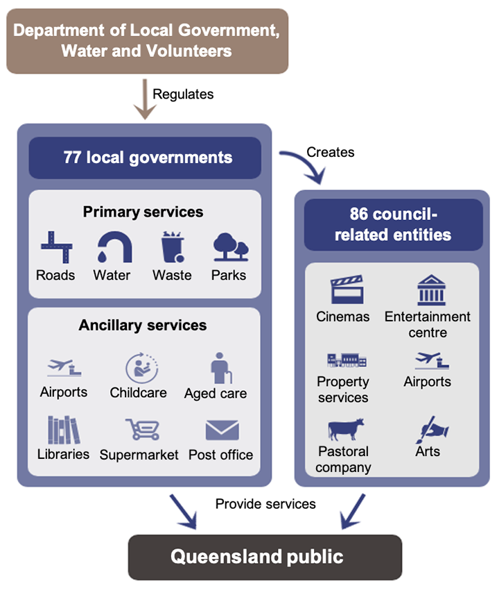 Infographic describing the entities in the local government sector