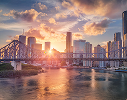 Image of the Brisbane skyline behind the Storey Bridge