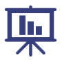 Icon of a bar graph on a projector screen