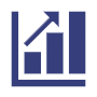 Icon of a bar graph with an arrow trending upwards