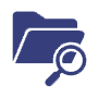 Icon of a folder and a magnifying glass