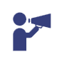 Icon of a person holding up a megaphone