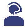 Icon of a person wearing a headset with microphone