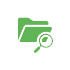 Icon of a folder and a magnifying glass