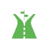Icon showing a fork in a road with a signpost indicating two opposite directions
