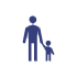 Icon of an adult and child holding hands