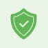 Icon of a shield with a tick on it