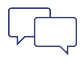 Icon of two overlapping speech bubbles