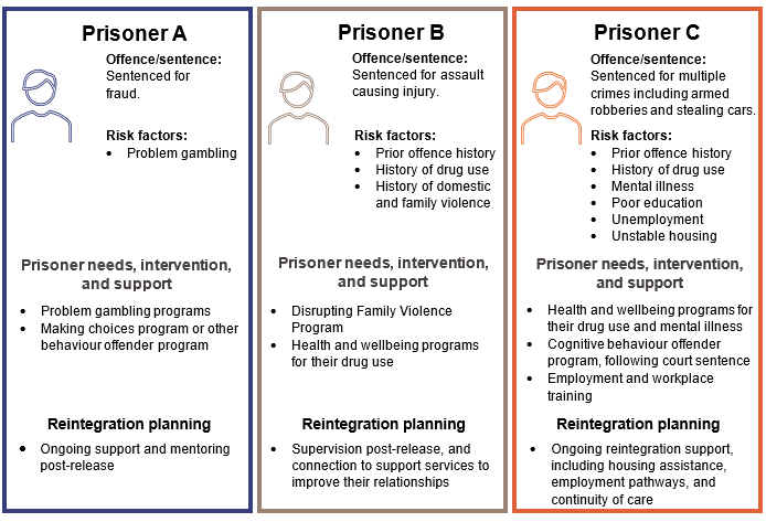 Infographic describing tailoring interventions to risks and needs