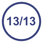 A circle icon with "13/13" inside