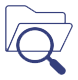 Icon of an opened folder and a magnifying glass
