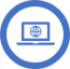 Icon of a computer with the internet symbol