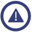 An icon of a triangle with an exclamation mark inside a circle