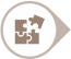 Icon of puzzle pieces in a circle