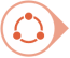 Icon of a circle with 3 links in a circle