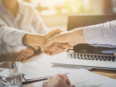 Two people shaking hands