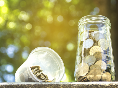 Coins in a jar