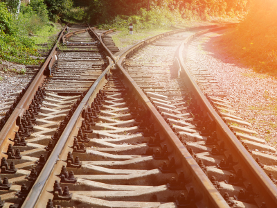 image of rail tracks