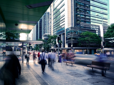 Blog thumbnail: people walking through Brisbane city streets