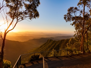 Sunrise over lookout in Queensland 