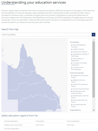 2019 education dashboard screenshot