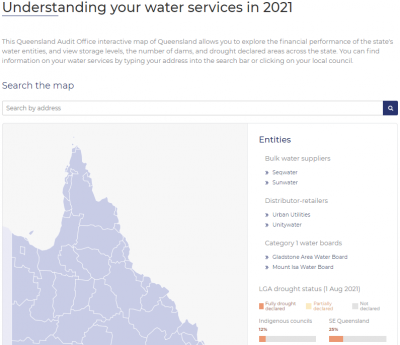 Screenshot of the 2021 water dashboard