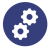 Icon with interlocking gears