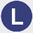 Icon of a capital L on a blue circle