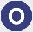 Icon of a capital O on a blue circle