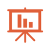 Icon of a bar graph on a presentation screen