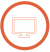 Circle with a computer screen icon inside